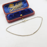 Sterling Silver Dainty Curb Link Chain Bracelet Vintage c1970 6" Length
