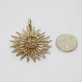 Sterling Silver Filigree Patterned Flower Studio Pendant Vintage c1970s
