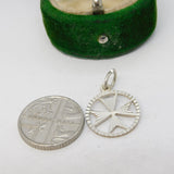 Sterling Silver Maltese Cross Charm Pendant Vintage c1970
