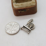 Sterling Silver Spinning Wheel Sewing Charm Pendant Vintage c1970