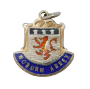 Sterling Silver Woburn Abbey Shield Enamel Charm Pendant Vintage c1970