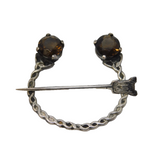 Scottish Sterling Silver & Citrine Penannular Brooch Vintage Edinburgh