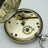 Victorian Sterling Silver Lake Scene Fusee Pocket Watch Antique 1879 London