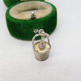 Sterling Silver Champagne Celebration Charm Pendant Vintage c1970