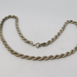 Sterling Silver Essential Rope Chain Necklace Vintage c1970 40cm Length