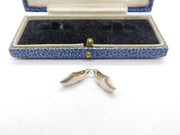 Sterling Silver Pair of Dutch Clog Shoes Charm Pendant Vintage c1970