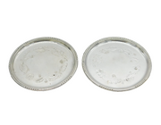 Georg Jensen Pair of Sterling Silver Glass Coasters No. 510 Antique c1930s