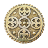 Sterling Silver Gilt Celtic Pattern Shield Brooch Pin Vintage 1963 London