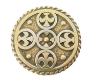 Sterling Silver Gilt Celtic Pattern Shield Brooch Pin Vintage 1963 London
