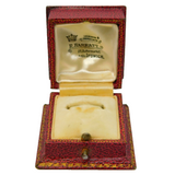 Art Deco Red Tooled Leather Presentation Ring Box Antique c1920s