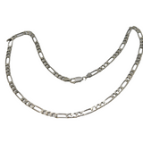 Sterling Silver Chunky Figaro Link Chain Necklace Vintage c1970