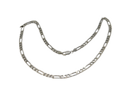 Sterling Silver Chunky Figaro Link Chain Necklace Vintage c1970