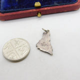 Sterling Silver Guernsey Outline Charm Pendant Vintage c1970