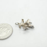 Sterling Silver Water Plane Hovercraft Style Charm Vintage c1970