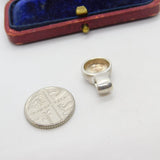 Sterling Silver Diamond Paste Drop Charm Pendant Vintage c1970