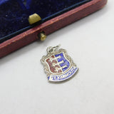 Sterling Silver and Enamel Gt Yarmouth Travel Shield Charm Pendant Vintage c1970