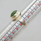 Sterling Silver New Zealand Nephrite Jade Studio Ring Vintage c1990 Size L 1/2