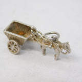 Sterling Silver Horse Drawn Carriage Charm Pendant Vintage c1970
