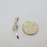 Sterling Silver Marquise CZ Stick Drop Pendant Contemporary c2000s