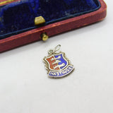 Sterling Silver and Enamel Hastings Travel Shield Charm Pendant Vintage c1970
