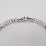 Sterling Silver Brushed Diamond Set Panel Form Contemporary Bracelet c2000