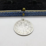 Sterling Silver South African Boer War-era 1 Shilling Charm Pendant 1894