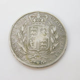 Queen Victoria .925 Silver Crown Coin 1845 Star Stops Antique Fair Condition
