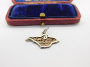 Sterling Silver 'Isle Of Wight' Map Outline Charm Pendant Vintage c1970