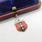 Sterling Silver & Enamel Amsterdam Crest Charm Pendant Vintage c1970