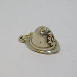 Sterling Silver Police Helmet Charm Pendant Vintage c1970