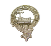 Victorian Silver Plated Clan McDonald Kilt Brooch Antique c1880's