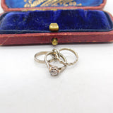 Sterling Silver Wedding Engagement Ring Charm Pendant Vintage c1970