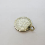 19th Century Sterling Silver French 50 Cent Coin Charm Pendant Antique c1880's