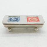 Victorian Sterling Silver Double Postage Stamp Box Antique 1900 Birmingham