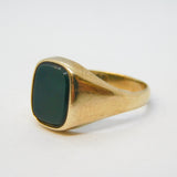 9ct Yellow Gold & Bloodstone Set Signet Ring Vintage 1960 Birmingham