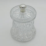 Art Deco Sterling Silver Topped Cut Crystal Biscuit Barrel Antique 1937 London