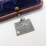Sterling Silver State of Wyoming USA Charm Pendant Vintage c1970