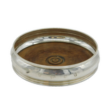 Sterling Silver Turned Wooden Bottle Coaster Vintage 1977 London