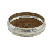 Sterling Silver Turned Wooden Bottle Coaster Vintage 1977 London