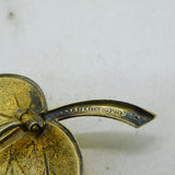 Aksel Holmsen Norwegian Sterling Silver & Yellow Enamel Leaf Brooch Antique