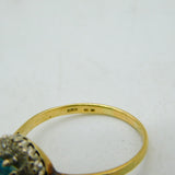 Continental 18ct Gold, Blue Zircon & Diamond Floral Cluster Ring Antique c1920s
