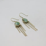 Pair of Sterling Silver Oval Shell Chandelier Style Drop Earrings Vintage c1990