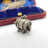 Sterling Silver Beer Barrel Charm Pendant Vintage c1970