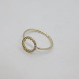 Sterling Silver Sparkling CZ Circle Modernist Ring Contemporary c2010 Size L