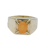 Sterling Silver Faceted Peach Quartz Modern Dress Ring Vintage 2005 Size N