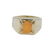 Sterling Silver Faceted Peach Quartz Modern Dress Ring Vintage 2005 Size N