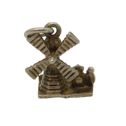Sterling Silver Windmill Charm Pendant Vintage c1970s