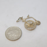 Sterling Silver Nuvo Pennyfarthing Bicycle Charm Pendant Vintage c1970