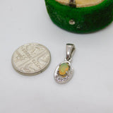 Sterling Silver Opal Drop Charm Pendant Vintage c1970