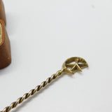 19th Century Sterling Silver Gilt Star & Crescent Teaspoon c1880 Antique